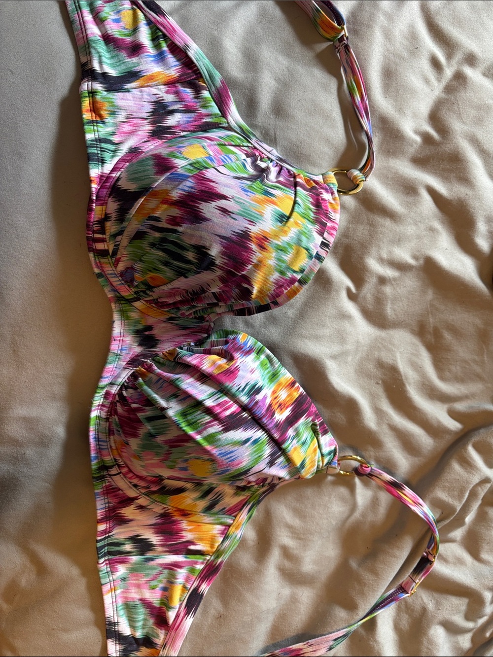 Multicolor Patterned Swim Top